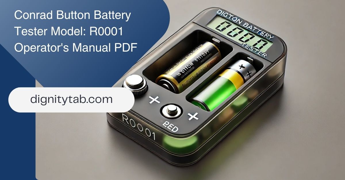 Conrad Button Battery Tester Model: R0001 Operator’s Manual PDF : A Comprehensive Guide